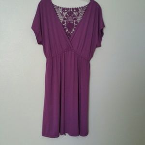 Pure Energy Purple Dress w/ Crochet Back sz 1